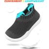 imageJOINFREE Toddler Boys Girls Sneaker Slip On Shoes Kids Lightweight Breathable Walking ShoesA Dark Grey