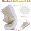 imageJOINFREE Toddler Boys Girls Sneaker Slip On Shoes Kids Lightweight Breathable Walking ShoesBeige