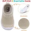 imageJOINFREE Toddler Boys Girls Sneaker Slip On Shoes Kids Lightweight Breathable Walking ShoesBeige