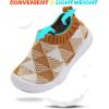 imageJOINFREE Toddler Boys Girls Sneaker Slip On Shoes Kids Lightweight Breathable Walking ShoesBeigebrown