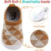 imageJOINFREE Toddler Boys Girls Sneaker Slip On Shoes Kids Lightweight Breathable Walking ShoesBeigebrown