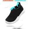 imageJOINFREE Toddler Boys Girls Sneaker Slip On Shoes Kids Lightweight Breathable Walking ShoesBlack