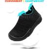 imageJOINFREE Toddler Boys Girls Sneaker Slip On Shoes Kids Lightweight Breathable Walking ShoesBlack Pure