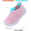 imageJOINFREE Toddler Boys Girls Sneaker Slip On Shoes Kids Lightweight Breathable Walking ShoesColorful Pink