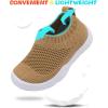 imageJOINFREE Toddler Boys Girls Sneaker Slip On Shoes Kids Lightweight Breathable Walking ShoesDark Brown