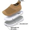 imageJOINFREE Toddler Boys Girls Sneaker Slip On Shoes Kids Lightweight Breathable Walking ShoesDark Brown