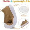 imageJOINFREE Toddler Boys Girls Sneaker Slip On Shoes Kids Lightweight Breathable Walking ShoesDark Brown
