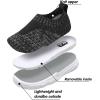 imageJOINFREE Toddler Boys Girls Sneaker Slip On Shoes Kids Lightweight Breathable Walking ShoesDark Grey