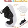 imageJOINFREE Toddler Boys Girls Sneaker Slip On Shoes Kids Lightweight Breathable Walking ShoesDark Grey