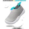 imageJOINFREE Toddler Boys Girls Sneaker Slip On Shoes Kids Lightweight Breathable Walking ShoesGrey