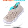 imageJOINFREE Toddler Boys Girls Sneaker Slip On Shoes Kids Lightweight Breathable Walking ShoesKhaki
