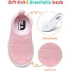 imageJOINFREE Toddler Boys Girls Sneaker Slip On Shoes Kids Lightweight Breathable Walking ShoesPink