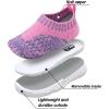 imageJOINFREE Toddler Boys Girls Sneaker Slip On Shoes Kids Lightweight Breathable Walking ShoesPink Purple