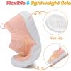imageJOINFREE Toddler Boys Girls Sneaker Slip On Shoes Kids Lightweight Breathable Walking ShoesPinkflower