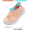 imageJOINFREE Toddler Boys Girls Sneaker Slip On Shoes Kids Lightweight Breathable Walking ShoesPinkflower