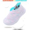 imageJOINFREE Toddler Boys Girls Sneaker Slip On Shoes Kids Lightweight Breathable Walking ShoesPjwhitepink