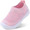 imageJOINFREE Toddler Boys Girls Sneaker Slip On Shoes Kids Lightweight Breathable Walking ShoesColorful Pink