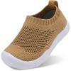 imageJOINFREE Toddler Boys Girls Sneaker Slip On Shoes Kids Lightweight Breathable Walking ShoesDark Brown