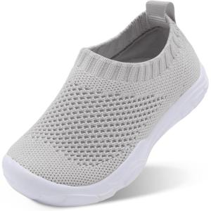 imageJOINFREE Toddler Boys Girls Sneaker Slip On Shoes Kids Lightweight Breathable Walking ShoesGrey