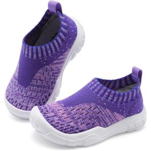 imageJOINFREE Toddler Boys Girls Sneaker Slip On Shoes Kids Lightweight Breathable Walking ShoesPink Blue