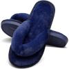 imageJOINFREE Womens Bedroom Slippers Comfort Four Season Classy Indoor Spa Slide ShoesANavy Blue