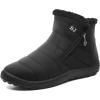 imageJOINFREE Winter Snow Boots for Women Men AntiSkid House Shoes Ankle Boots Indoor OutdoorMiddle Black