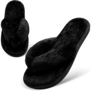 imageJOINFREE Womens Bedroom Slippers Comfort Four Season Classy Indoor Spa Slide ShoesABlack