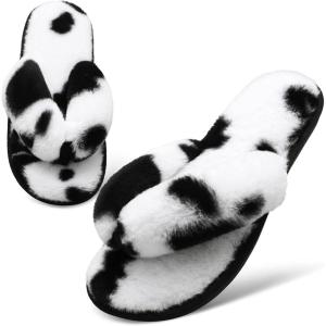 imageJOINFREE Womens Bedroom Slippers Comfort Four Season Classy Indoor Spa Slide ShoesADot White