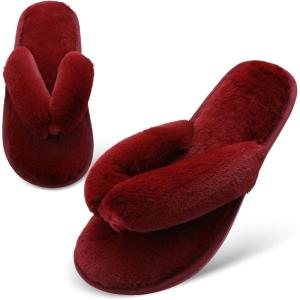 imageJOINFREE Womens Bedroom Slippers Comfort Four Season Classy Indoor Spa Slide ShoesBWine Red
