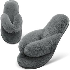 imageJOINFREE Womens Bedroom Slippers Comfort Four Season Classy Indoor Spa Slide ShoesDark Grey