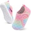 imageJOINFREE Baby Toddler Water Shoes Boys Girls Sandals Barefoot Kids Breathable Sneakers Shoes for Walking RunningGrblueyepink Scale