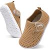 imageJOINFREE Baby Toddler Water Shoes Boys Girls Sandals Barefoot Kids Breathable Sneakers Shoes for Walking RunningMesh Brown