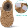 imageJOINFREE Baby Toddler Water Shoes Boys Girls Sandals Barefoot Kids Breathable Sneakers Shoes for Walking RunningMesh Brown