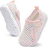 imageJOINFREE Baby Toddler Water Shoes Boys Girls Sandals Barefoot Kids Breathable Sneakers Shoes for Walking RunningMesh Colorpinkyellow