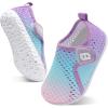 imageJOINFREE Baby Toddler Water Shoes Boys Girls Sandals Barefoot Kids Breathable Sneakers Shoes for Walking RunningMesh Grbluepinkpurple