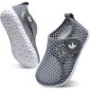 imageJOINFREE Baby Toddler Water Shoes Boys Girls Sandals Barefoot Kids Breathable Sneakers Shoes for Walking RunningMesh Grey