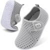 imageJOINFREE Baby Toddler Water Shoes Boys Girls Sandals Barefoot Kids Breathable Sneakers Shoes for Walking RunningMesh Lightgrey