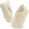 imageJOINFREE Baby Toddler Water Shoes Boys Girls Sandals Barefoot Kids Breathable Sneakers Shoes for Walking RunningMesh Pure Beige