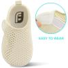 imageJOINFREE Baby Toddler Water Shoes Boys Girls Sandals Barefoot Kids Breathable Sneakers Shoes for Walking RunningMesh Pure Beige