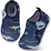 imageJOINFREE Baby Toddler Water Shoes Boys Girls Sandals Barefoot Kids Breathable Sneakers Shoes for Walking RunningNavyblue Shark
