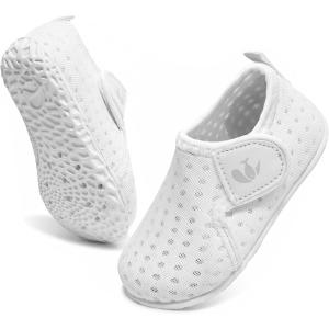 imageJOINFREE Baby Toddler Water Shoes Boys Girls Sandals Barefoot Kids Breathable Sneakers Shoes for Walking RunningBare White