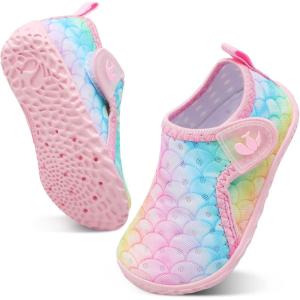 imageJOINFREE Baby Toddler Water Shoes Boys Girls Sandals Barefoot Kids Breathable Sneakers Shoes for Walking RunningBlue Pink Scale
