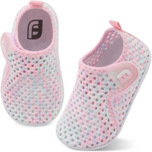 imageJOINFREE Baby Toddler Water Shoes Boys Girls Sandals Barefoot Kids Breathable Sneakers Shoes for Walking RunningColor Whitepink