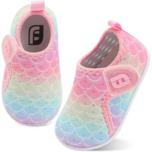 imageJOINFREE Baby Toddler Water Shoes Boys Girls Sandals Barefoot Kids Breathable Sneakers Shoes for Walking RunningGrblueyepink Scale