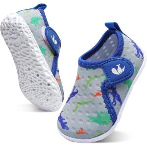 imageJOINFREE Baby Toddler Water Shoes Boys Girls Sandals Barefoot Kids Breathable Sneakers Shoes for Walking RunningGrey Dinosaur