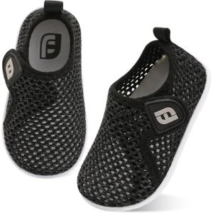 imageJOINFREE Baby Toddler Water Shoes Boys Girls Sandals Barefoot Kids Breathable Sneakers Shoes for Walking RunningMesh Blackgrey