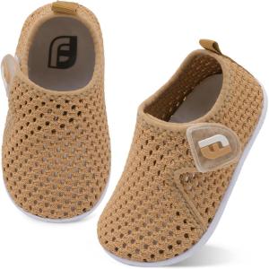 imageJOINFREE Baby Toddler Water Shoes Boys Girls Sandals Barefoot Kids Breathable Sneakers Shoes for Walking RunningMesh Brown
