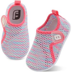 imageJOINFREE Baby Toddler Water Shoes Boys Girls Sandals Barefoot Kids Breathable Sneakers Shoes for Walking RunningMesh Colorpinkblue