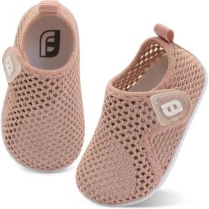 imageJOINFREE Baby Toddler Water Shoes Boys Girls Sandals Barefoot Kids Breathable Sneakers Shoes for Walking RunningMesh Darkpink