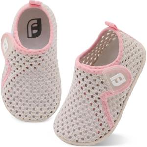 imageJOINFREE Baby Toddler Water Shoes Boys Girls Sandals Barefoot Kids Breathable Sneakers Shoes for Walking RunningMesh Greypink